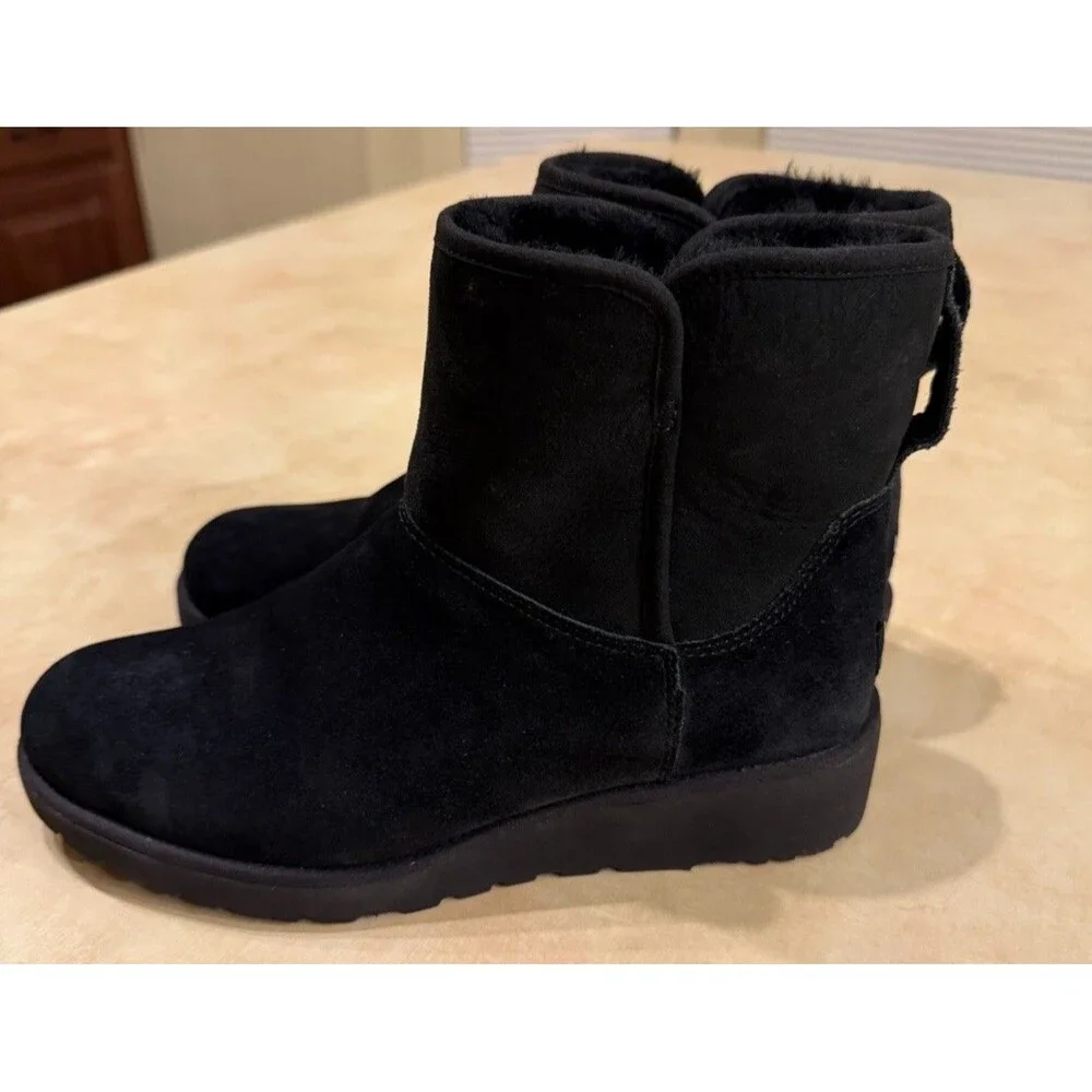 UGG Kristin Wedge Boot, Ankle Women Size 9 M UGG Classic Slim,Black 1012497, New